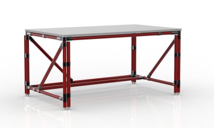 Height-adjustable table from tube system 24041230