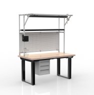 Electric height-adjustable desk with a container and three drawers 24111935