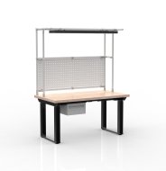 Electric height-adjustable desk with a container and one drawer 24111937