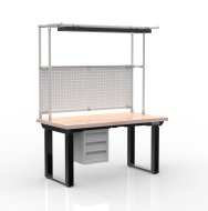 Electric height-adjustable desk with a container and three drawers 24111938