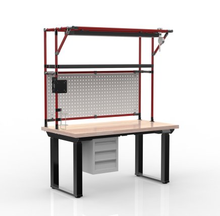 Electric height-adjustable desk with a container and three drawers 24111935 - 2