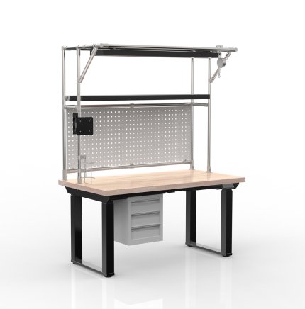 Electric height-adjustable desk with a container and three drawers 24111935 - 4