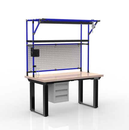 Electric height-adjustable desk with a container and three drawers 24111935 - 3