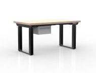 Electric height-adjustable desk with a container and one drawer 24111931