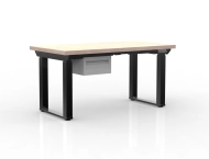 Electric height-adjustable desk with a container and one drawer 24111931