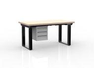 Electric height-adjustable desk with a container and three drawers 24111932