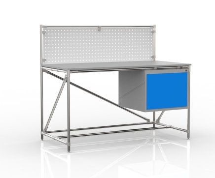 Workshop table with perforated panel width 1500 mm, 24040835
