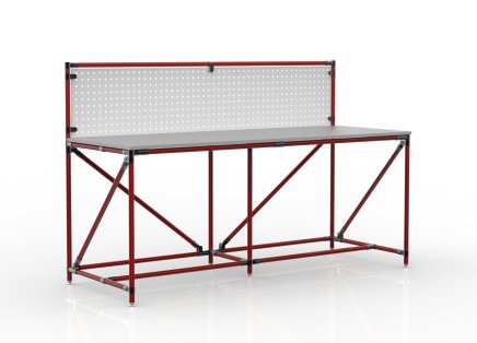 Workshop table with perforated panel width 2000 mm, 24040836