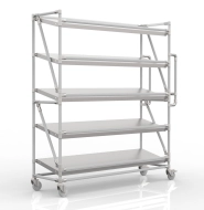 Crate rack trolley with 1500 mm wide inclined shelves, SP15040 (3 models)