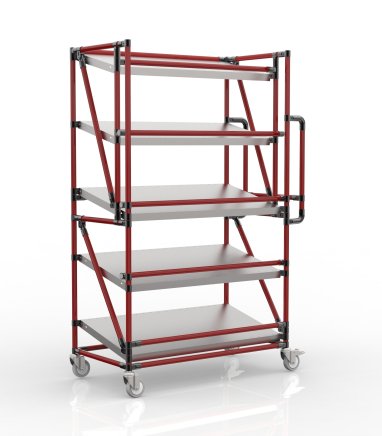Crate rack trolley with inclined shelves SP100_50_40 - 2