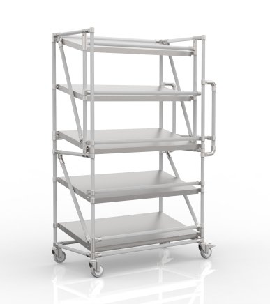 Crate rack trolley with inclined shelves SP100_50_40 - 1