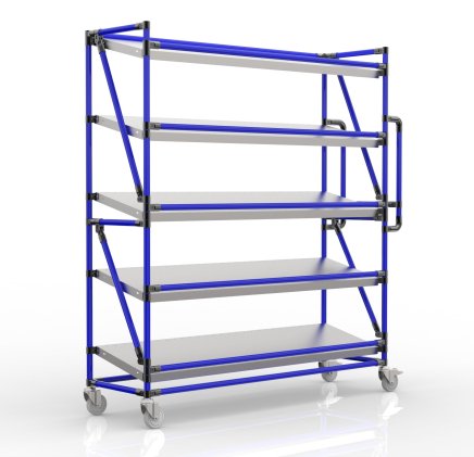 Crate rack trolley with 1500 mm wide inclined shelves, SP15040 (3 models) - 3