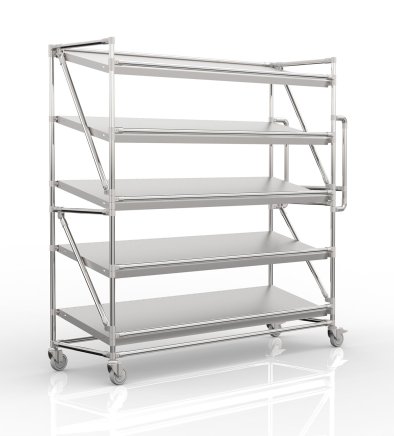 Crate rack trolley with 1700 mm wide inclined shelves, SP17040 (3 models) - 4