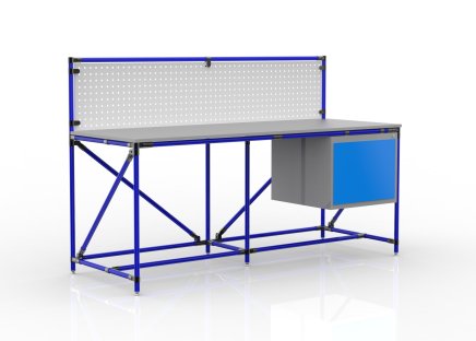 Workshop table with perforated panel width 2000 mm, 240408310