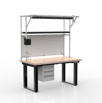 Electric height-adjustable desk with a container and three drawers 24111935