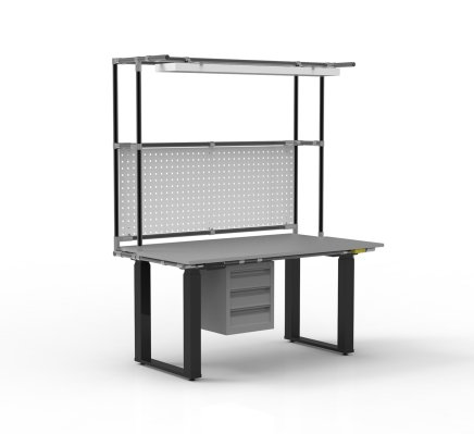 ESD Electrically Height-Adjustable Workbench with Extension