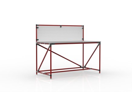 Workshop table with perforated panel width 1500 mm, 24040830