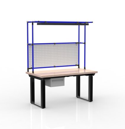 Electric height-adjustable desk with a container and one drawer 24111937