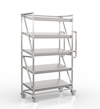 Crate rack trolley with 1000 mm wide inclined shelves, SP10040 (4 models)