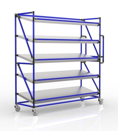 Crate rack trolley with 1700 mm wide inclined shelves, SP17040 (3 models)