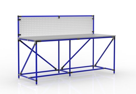 Workshop table with perforated panel width 2000 mm, 24040836