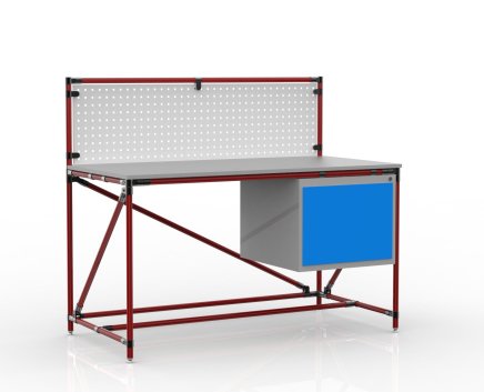 Workshop table with perforated panel width 1500 mm, 24040835
