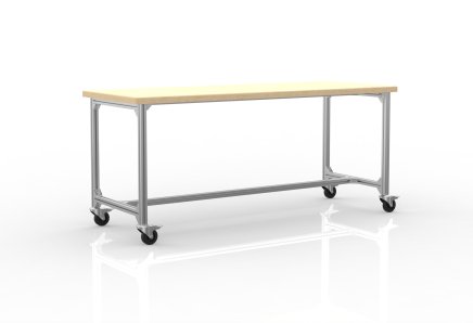 Mobile work table made of aluminum profiles, width 2000 mm