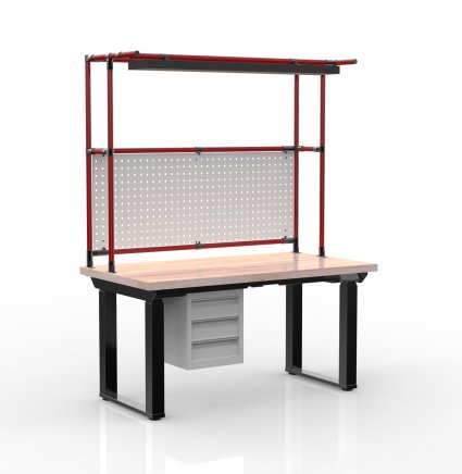 Electric height-adjustable desk with a container and three drawers 24111938