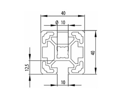 Hliníkový profil 40 x 40, MI40x40L B10 1 m + řez na míru - 2